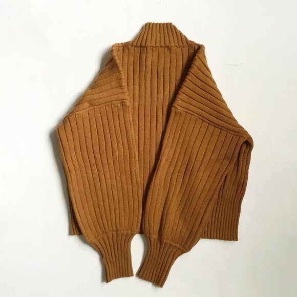 Zaful Women's Cropped Boxy Brown Mockneck Sweater NWT OS - Picture 2 of 3